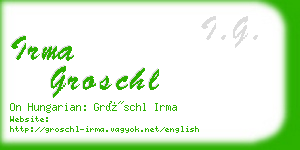 irma groschl business card